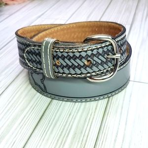 Brushy Creek 36" Cowhide Leather Belt - Gray / Black
